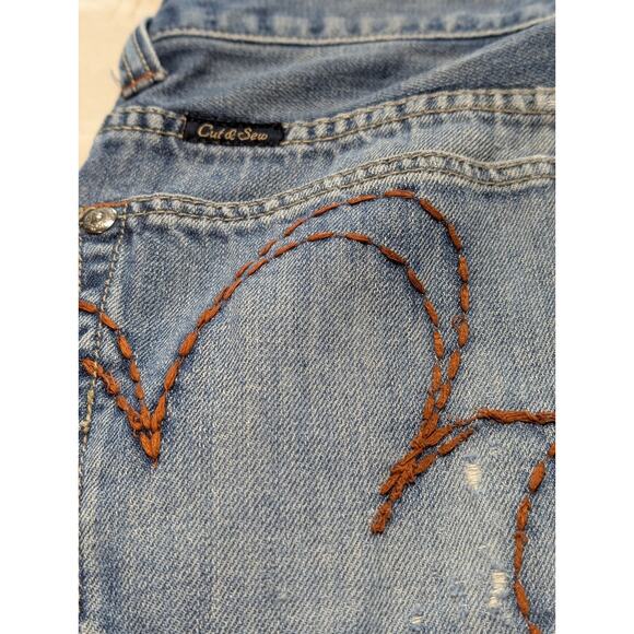 Marc Ecko Cut & Sew Prime Cut Jeans Skull Detail Y2K Distressed 2000s 34x32 - Picture 12 of 16